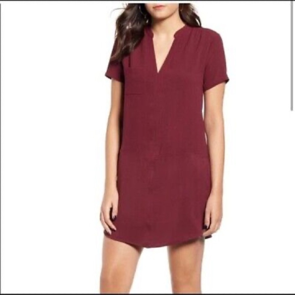 New LUSH Burgundy Short Sleeve Dress XS